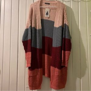 BTFBM striped cardigan-large NWT
